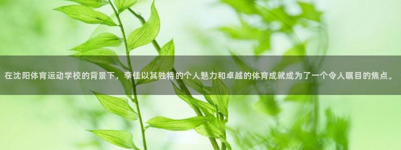光速体育直播免费观看nba：在沈阳体育运动学校的背景下，李佳以其独特的个人魅力和卓越的体育成就成为了一个令人瞩目的焦点。